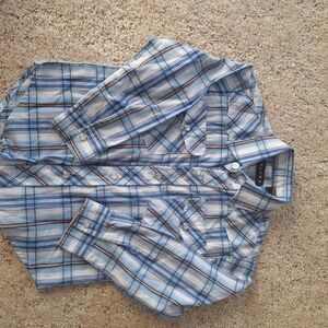 Roper Blue and White Plaid Button Down Shirt